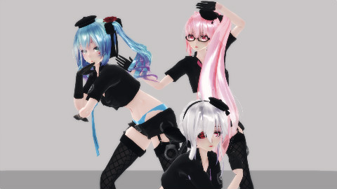 【MMD】V家女警组VS男警组,虎视眈眈